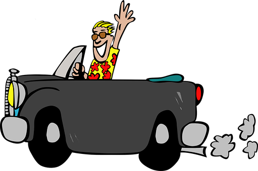 Joyful Drive Cartoon Man