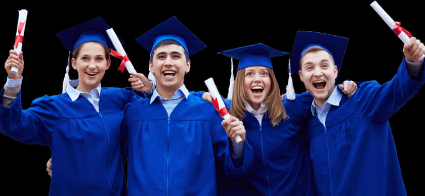 Joyful Graduates Celebrating With Diplomas.jpg