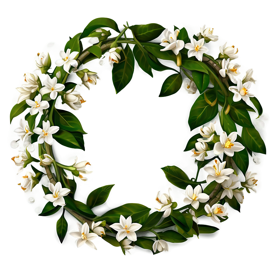 Joyful Jasmine Wreath Png 28