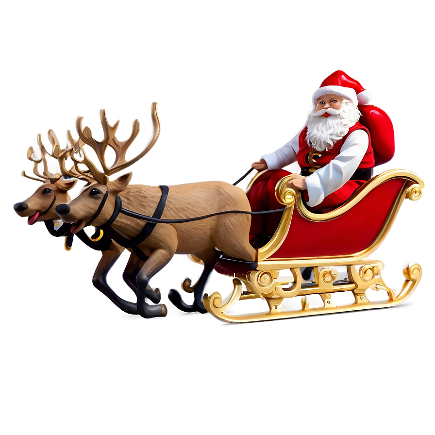 Joyful Santa Sleigh Png 8