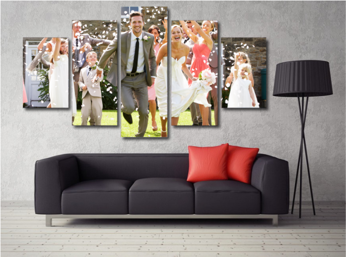 Joyful Wedding Moments Canvas Display