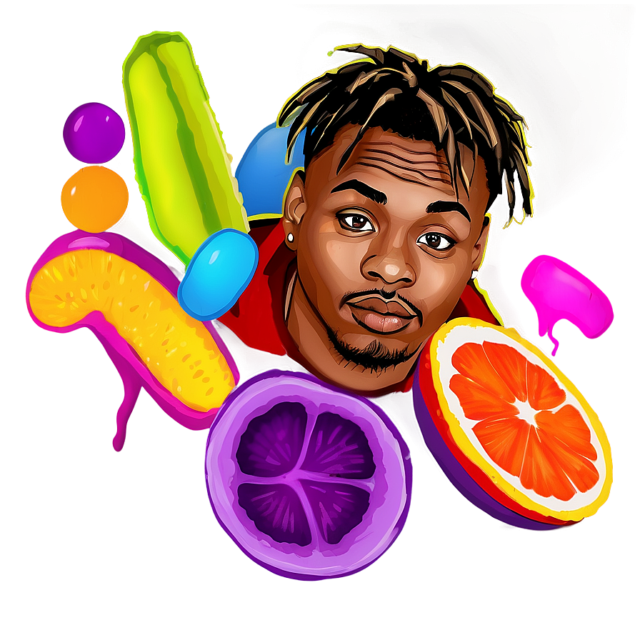 Juice Wrld Colorful Tribute Png Poh9