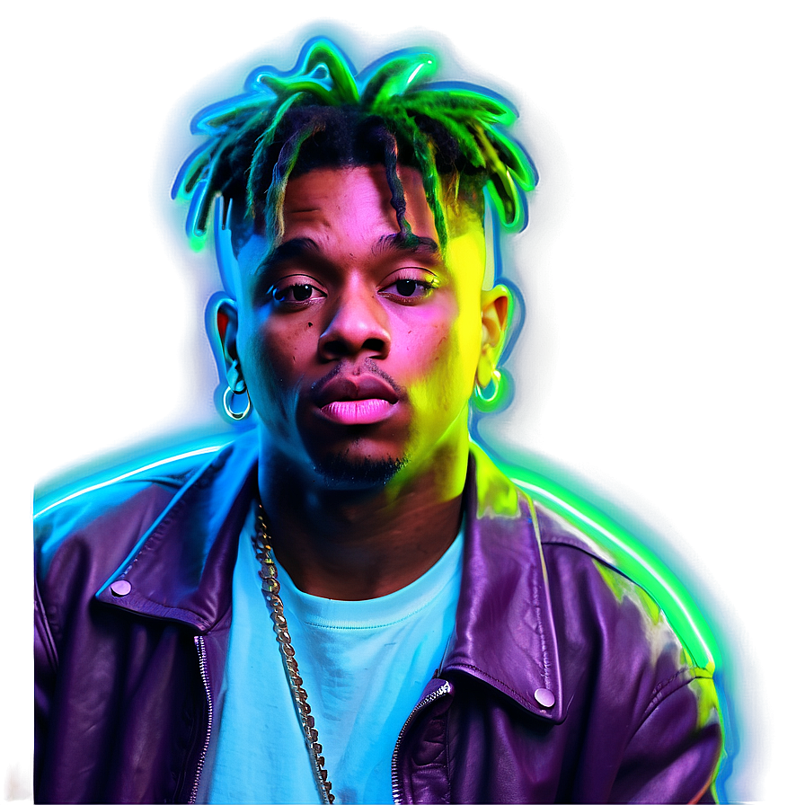 Juice Wrld Neon Glow Art Png 05212024