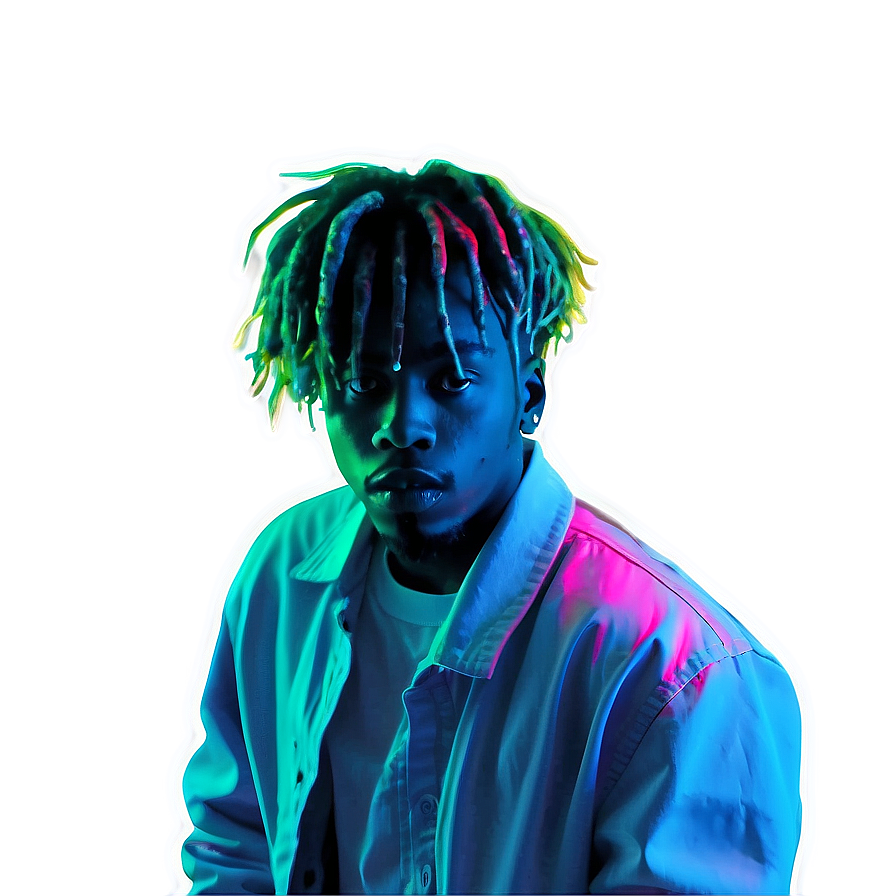 Juice Wrld Neon Glow Art Png Vme69