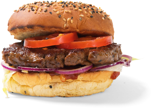 Juicy Beef Burgerwith Tomatoand Onion