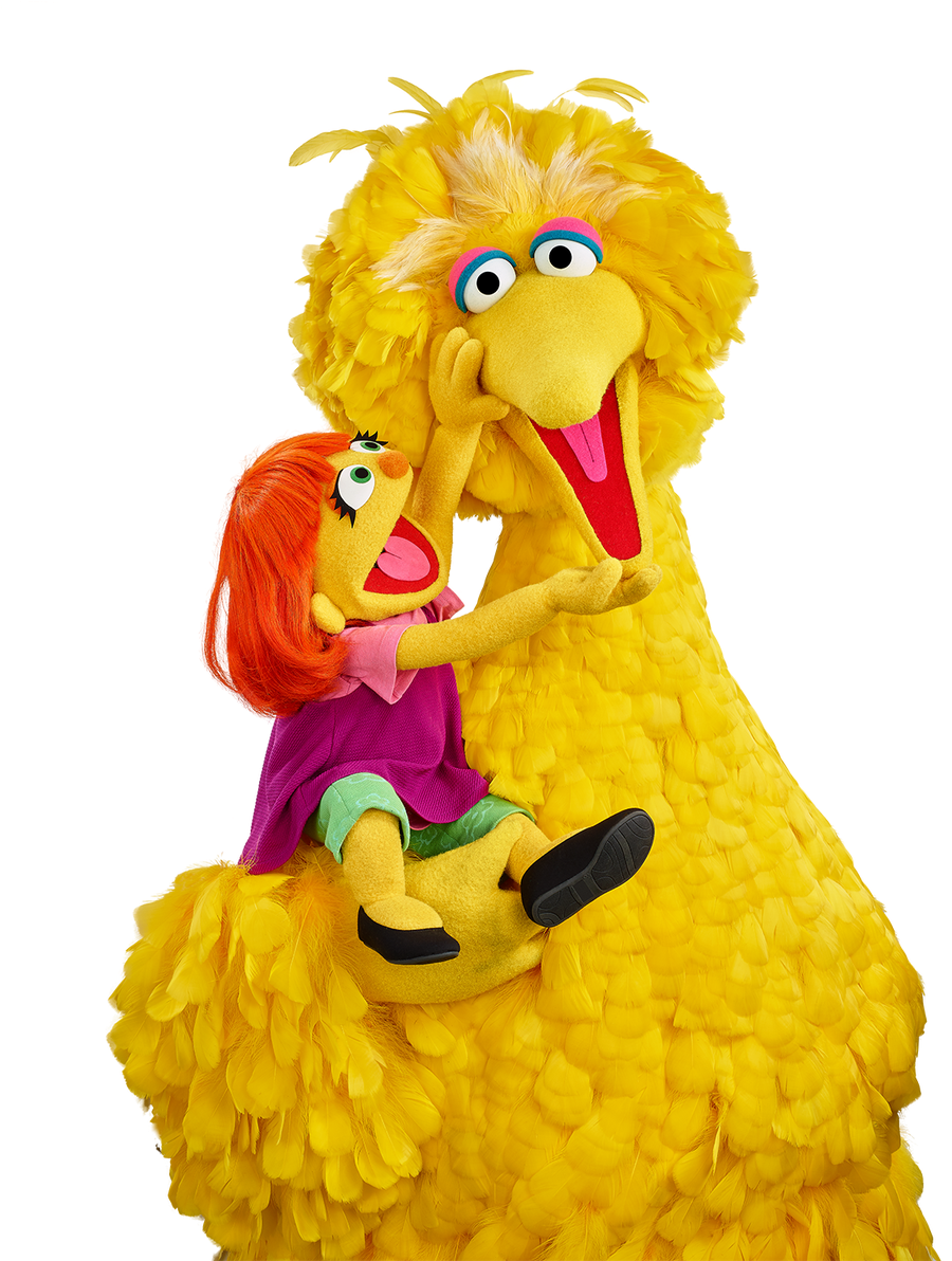 Juliaand Big Bird Sesame Street