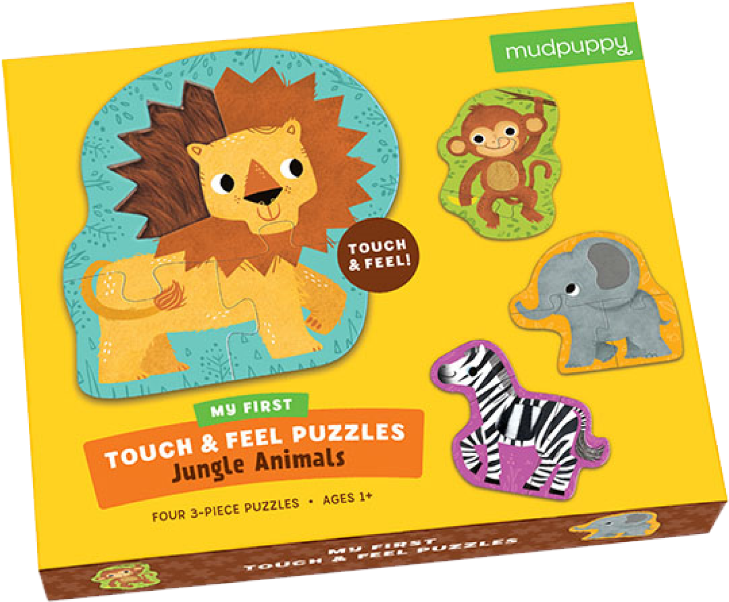 Jungle Animals Touch Feel Puzzle Packaging