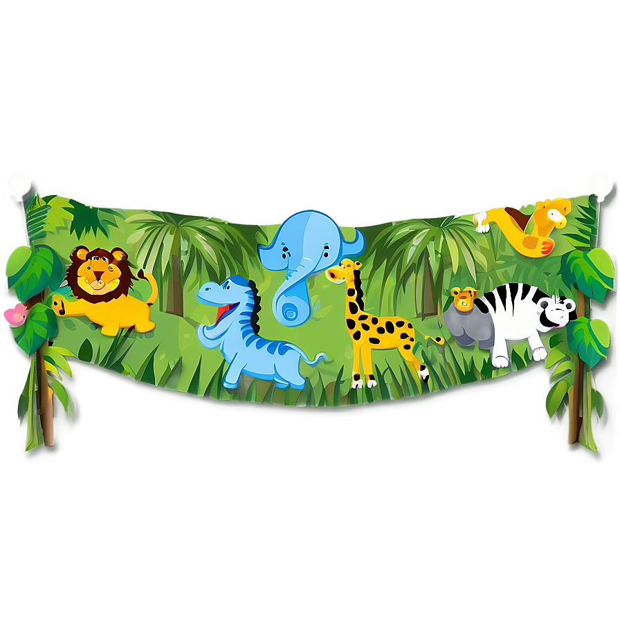 Jungle Safari Birthday Banner Png 06122024