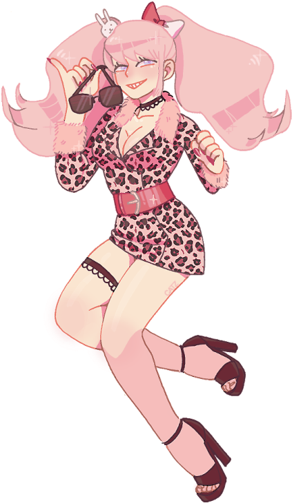 Junko Enoshima Pink Leopard Print Outfit