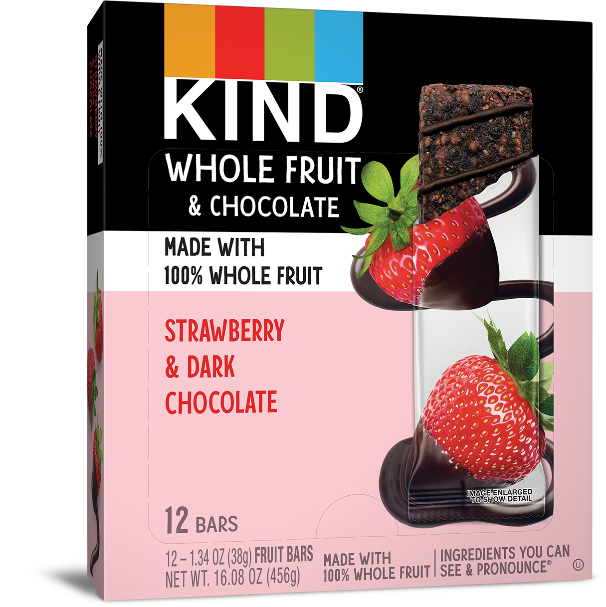 K I N D Whole Fruit Chocolate Strawberry Bars Box