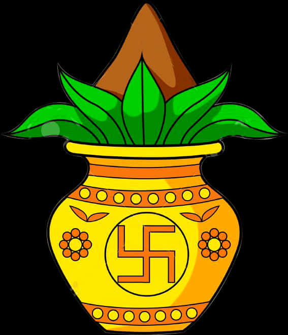 Kalashwith Swastikaand Leaves