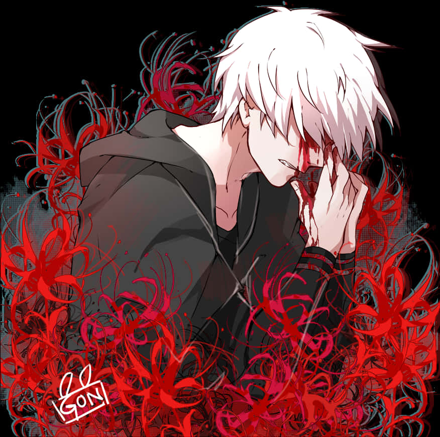 Kaneki Red Tendrils Artwork