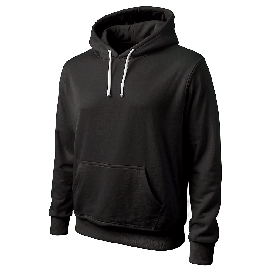 Kangaroo Pocket Black Hoodie Png 44