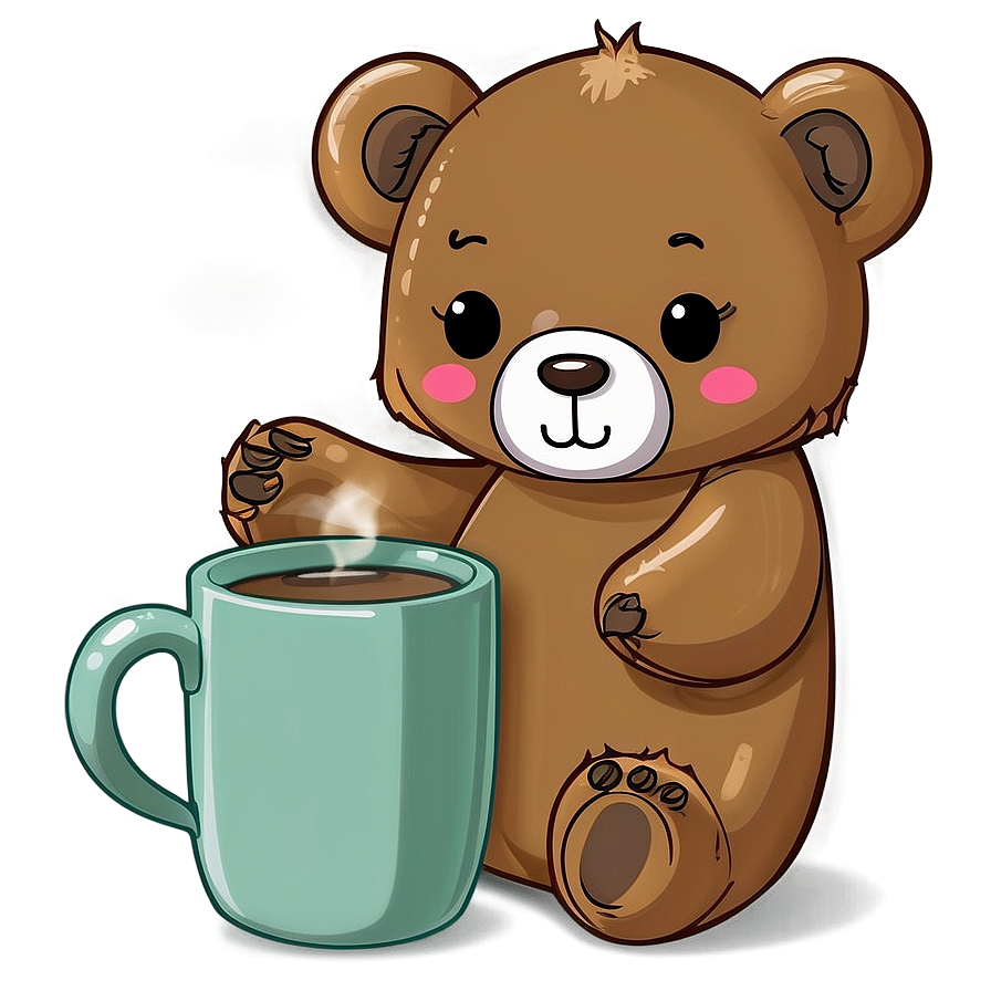 Kawaii Bear And Cup Of Tea Png Uma61