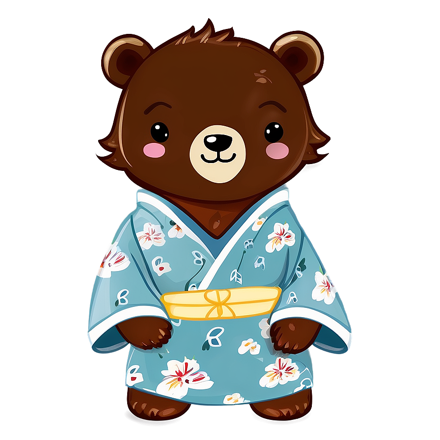 Kawaii Bear In Kimono Png Bea