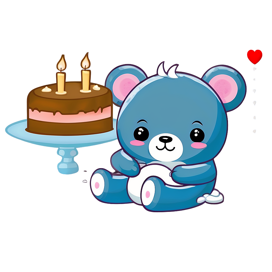 Kawaii Bear With Cake Png Rto42