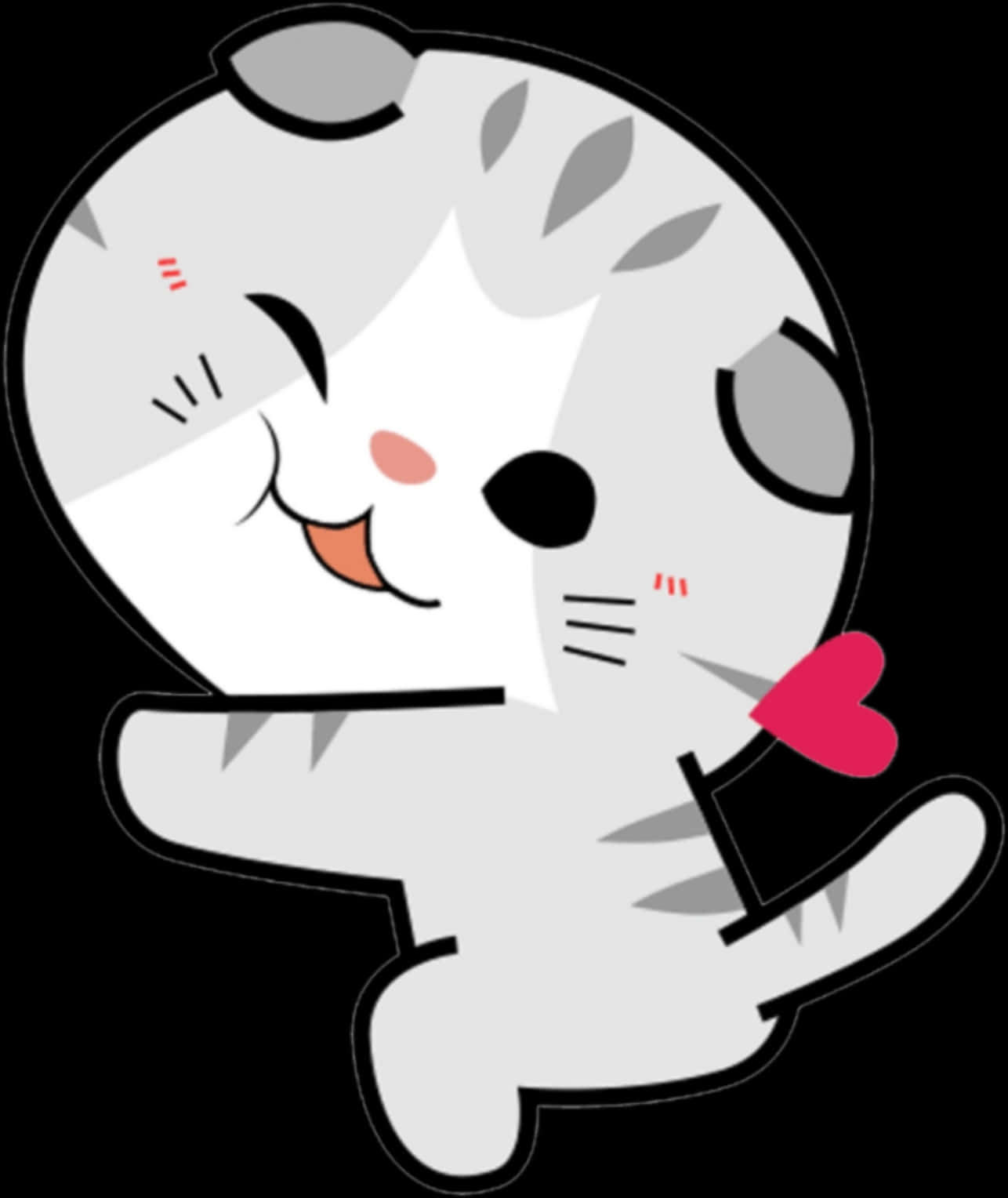 Kawaii Cat Cartoon Character