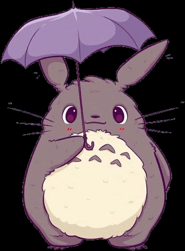 Kawaii Creature With Umbrella.png