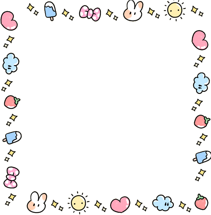 Kawaii Style Decorative Border