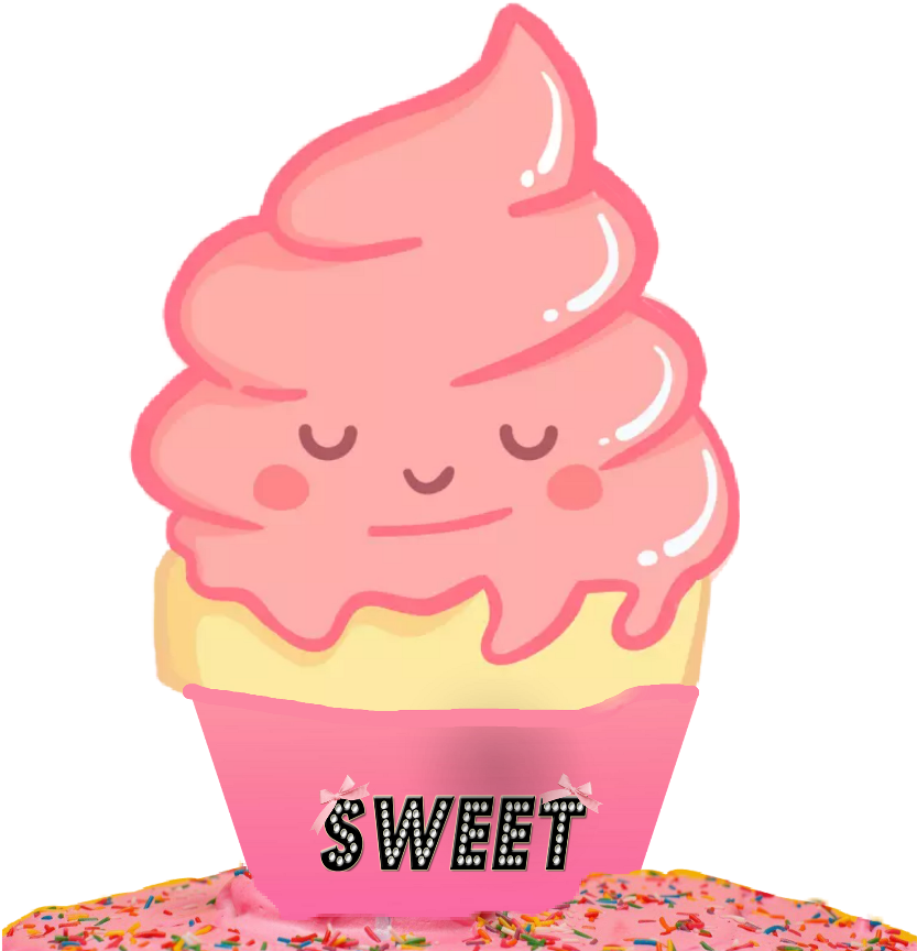 Kawaii Sweet Cupcake Character