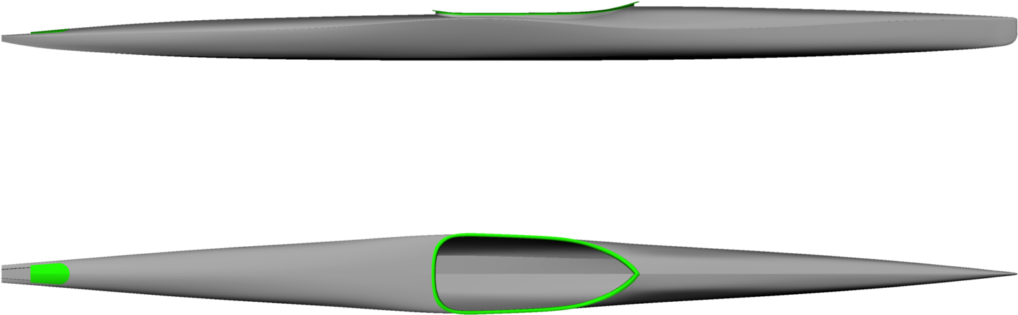 Kayak Design Topand Side View