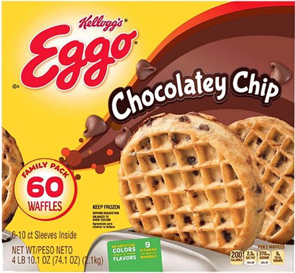 Kelloggs Eggo Chocolatey Chip Waffles Packaging