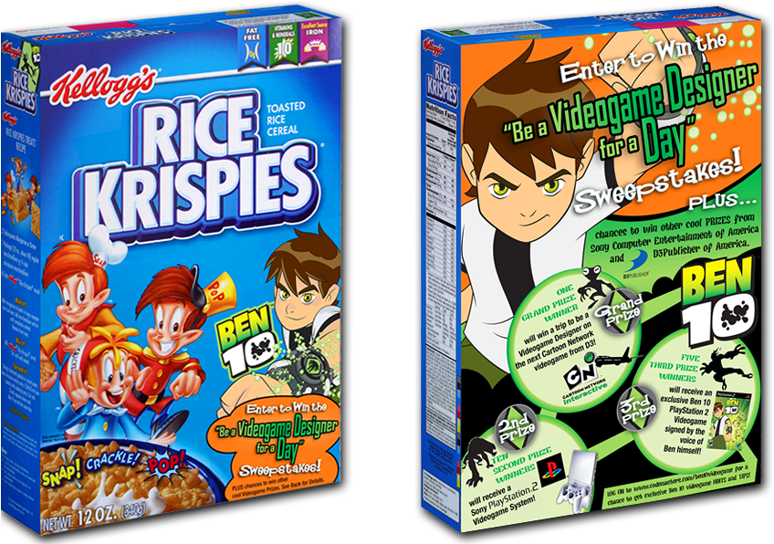 Kelloggs Rice Krispies Ben10 Sweepstakes Cereal Box