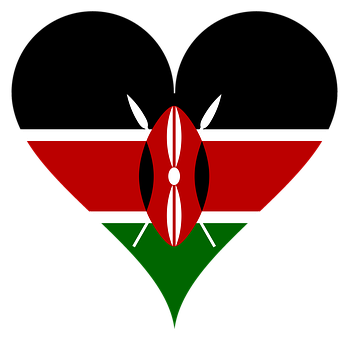 Kenyan Flag Heart Shaped Design