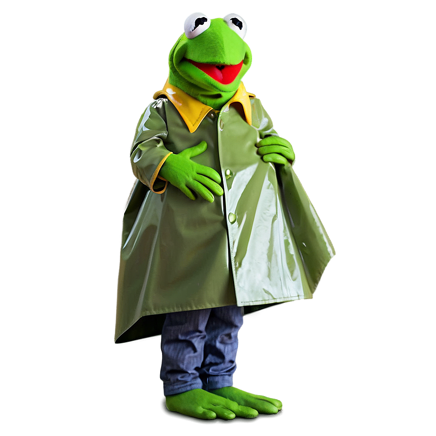 Kermit In Raincoat Png 05232024