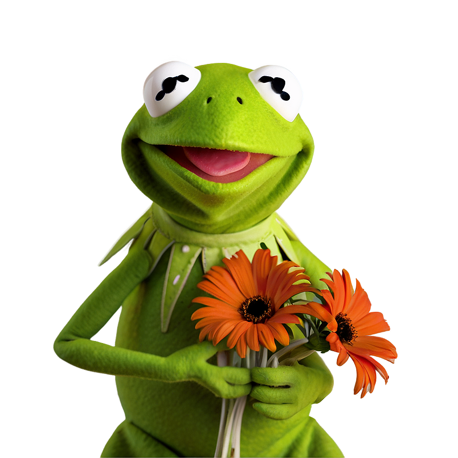 Kermit With Flowers Png 05232024