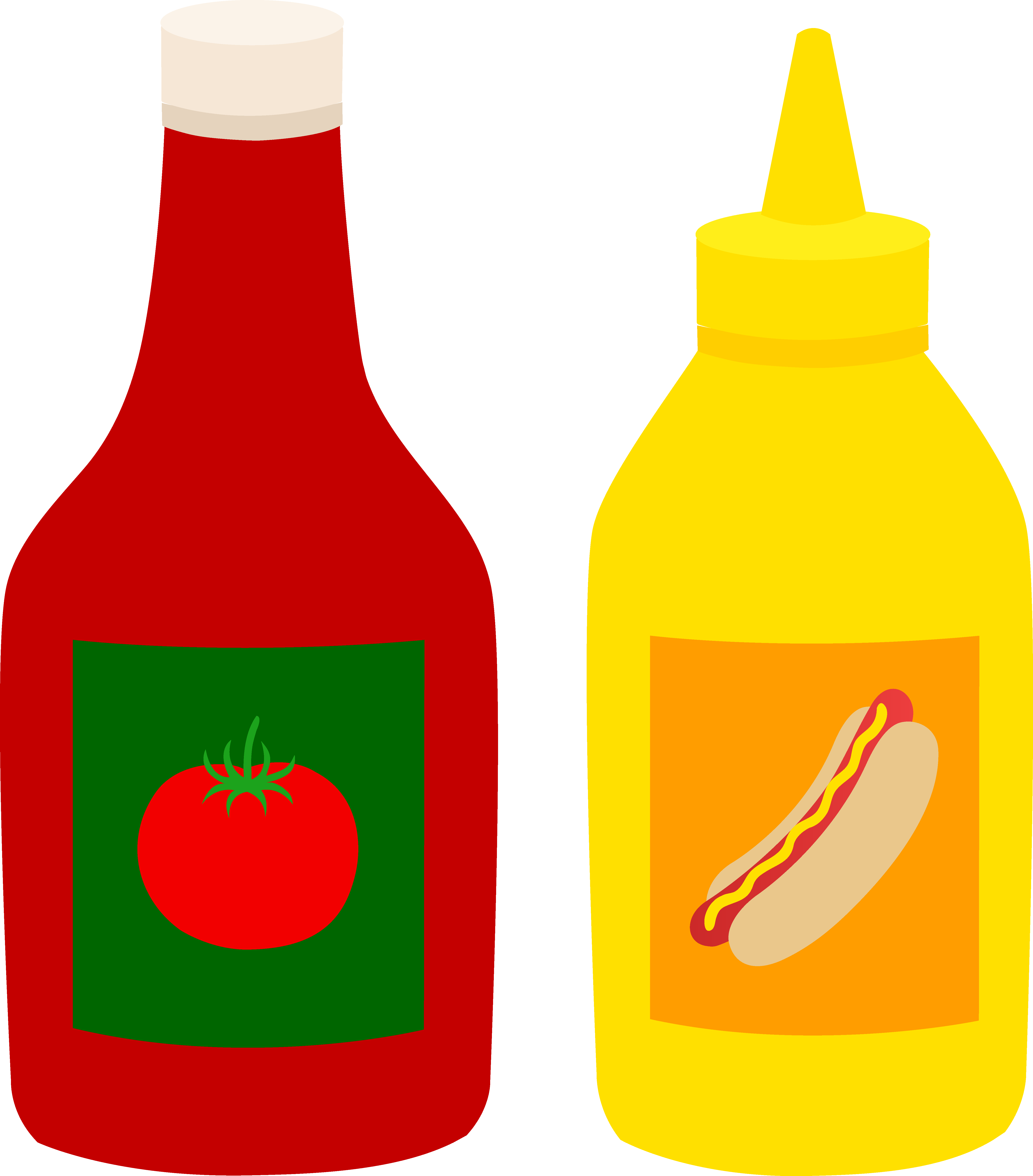 Ketchupand Mustard Bottles