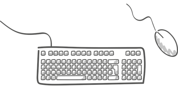 Keyboardand Mouse Silhouette