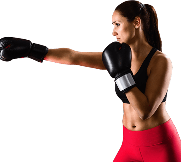 Kickboxing Female Athlete Punching Practice