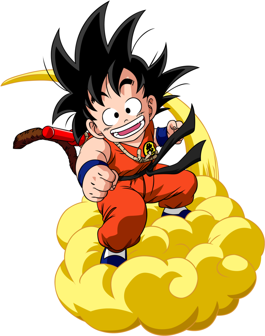 Kid Goku Riding Flying Nimbus