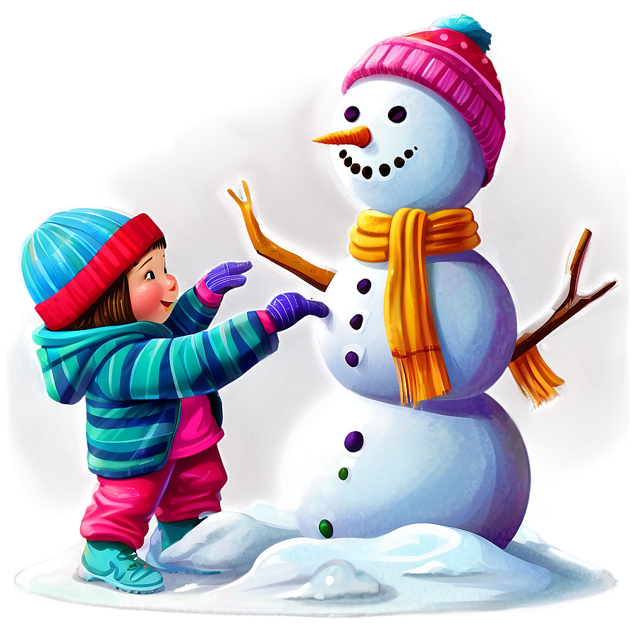 Kid Making Snowman Png 26