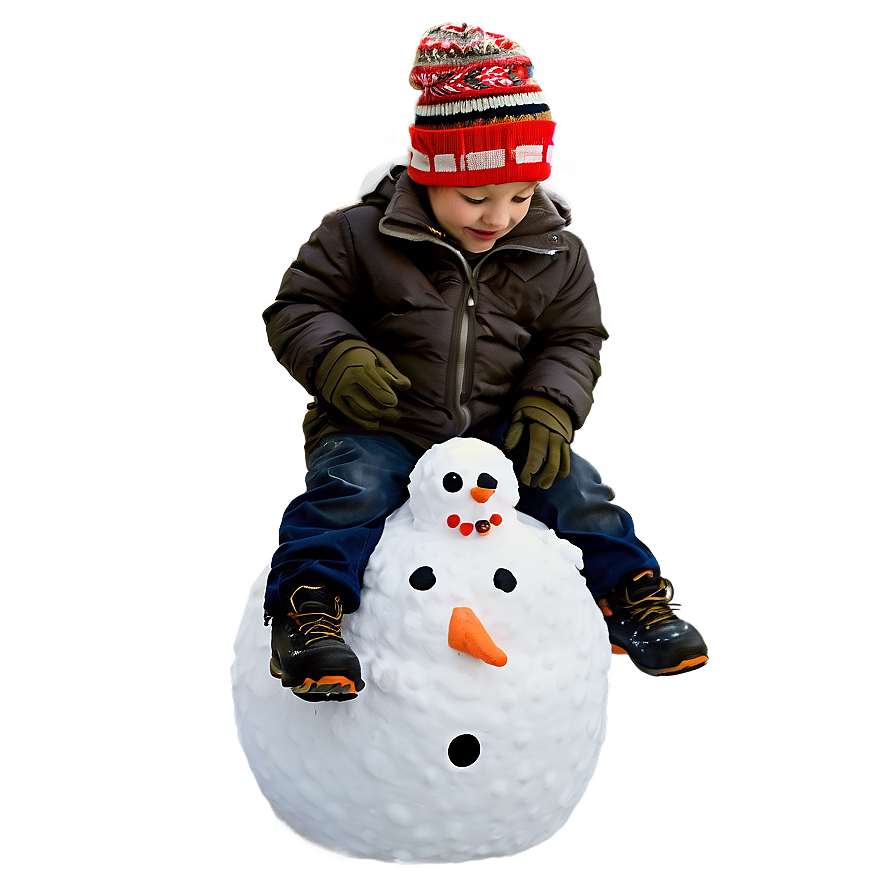 Kid Making Snowman Png Icg