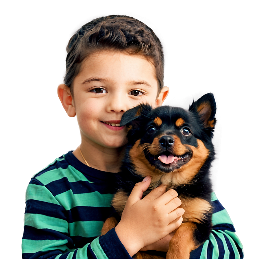 Kid With Puppy Png Apc84