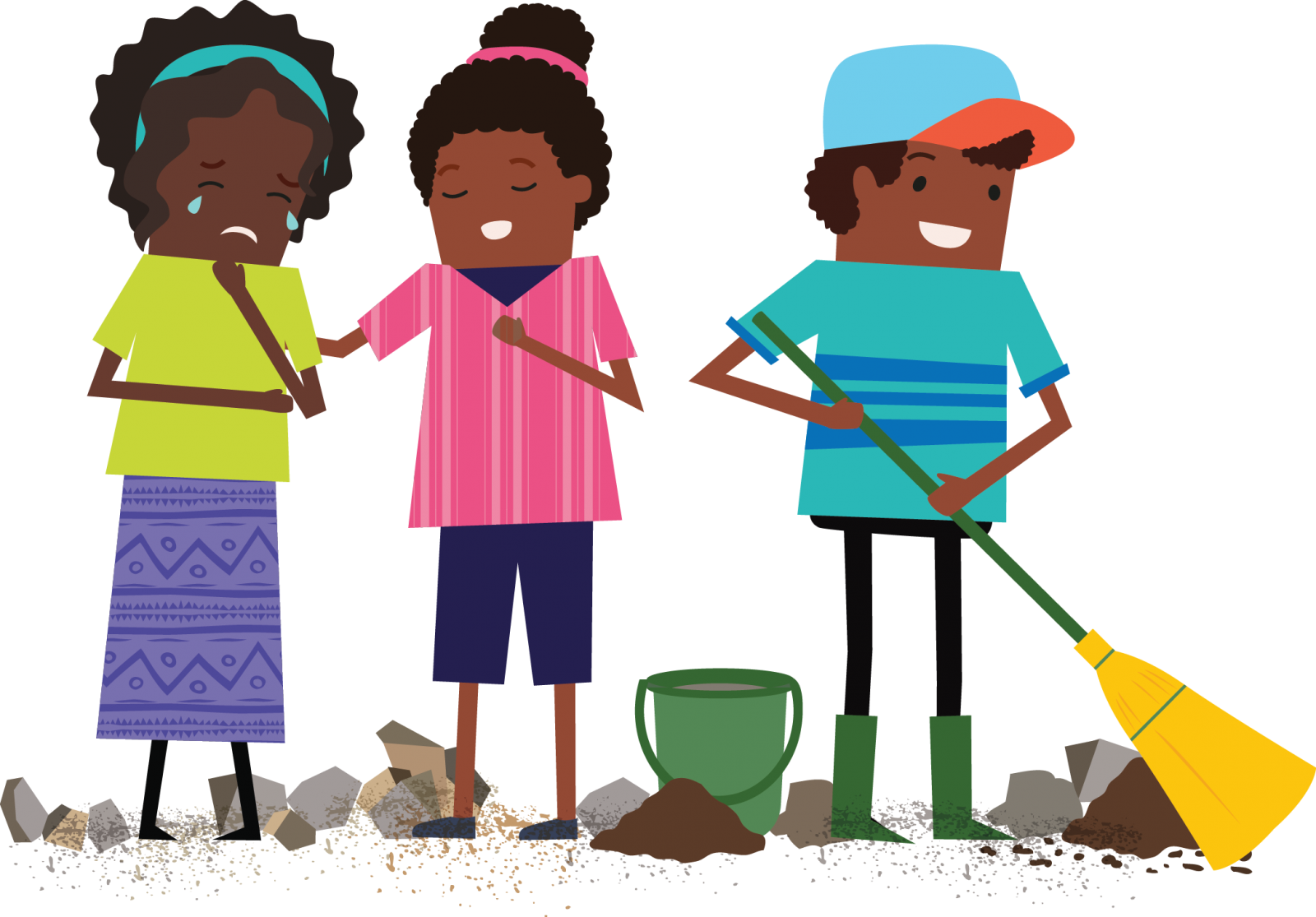 Kids Community Cleanup Illustration