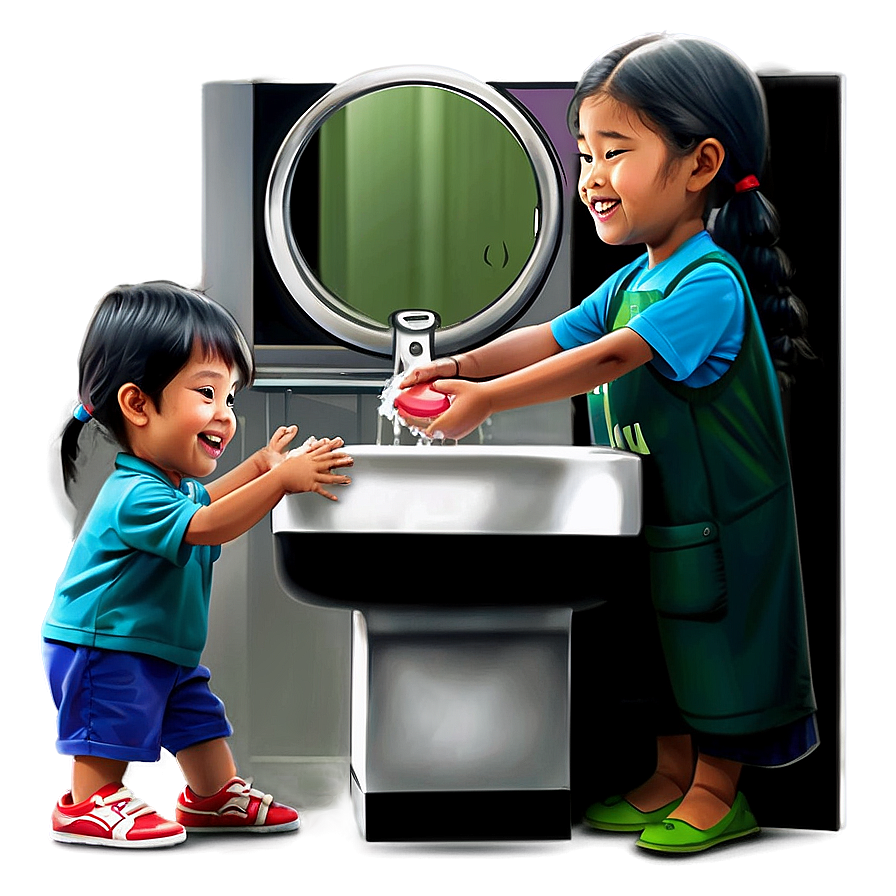 Kids Hand Washing Cartoon Png Ckj