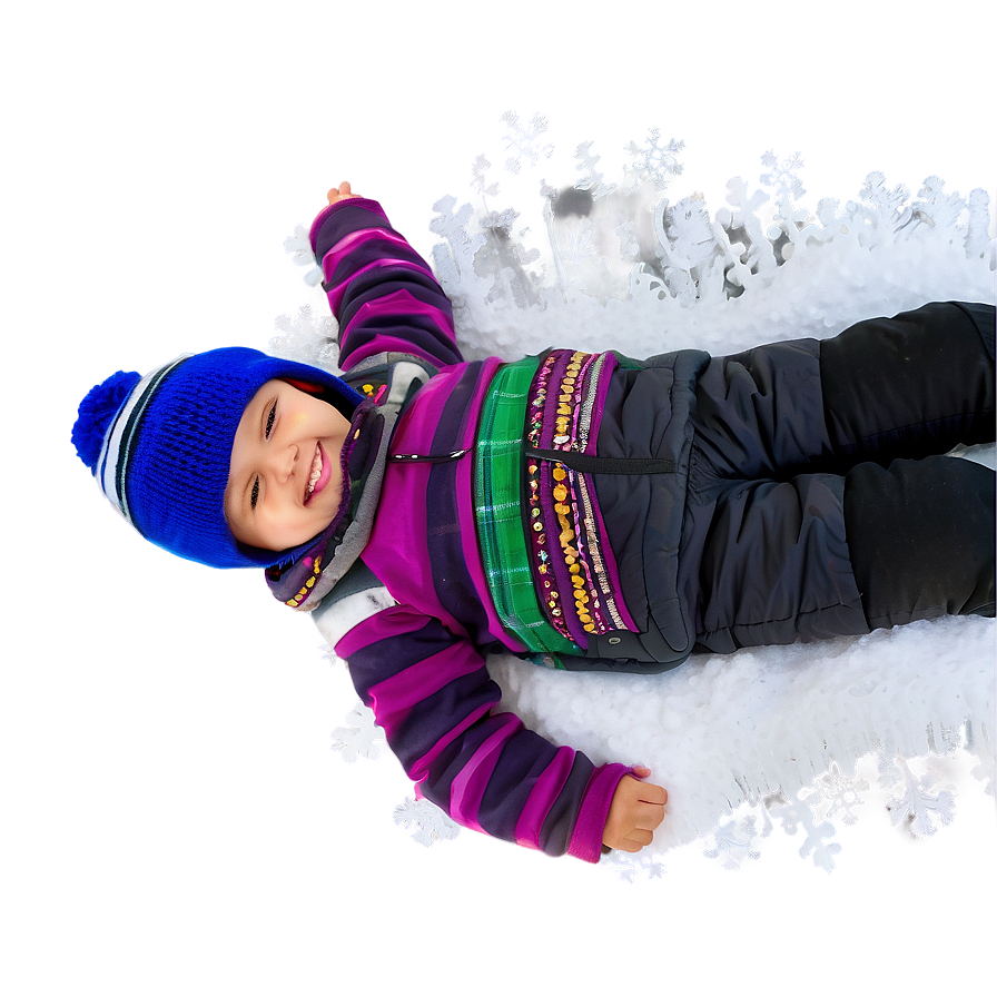 Kids Making Snow Angels Png 6