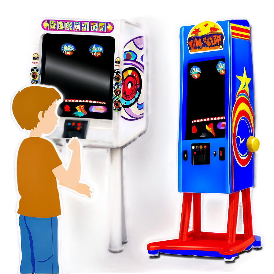 Kids Playing Arcade Games Png Dqn