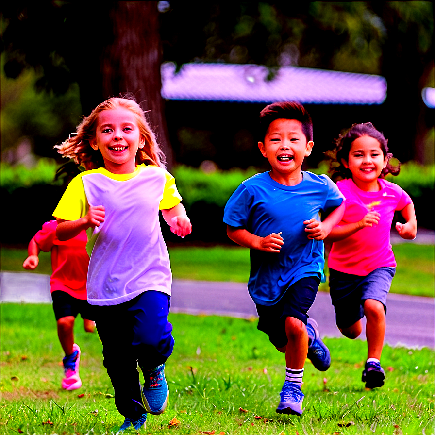 Kids Running Joyfully Png Rwq5