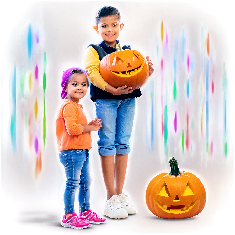 Kids With Pumpkins Png 05242024