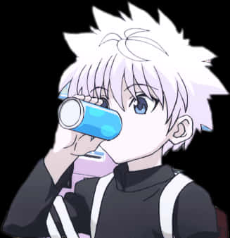 Killua Drinking Soda Anime Character