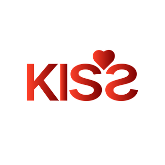 Kiss Logo Designwith Hearts