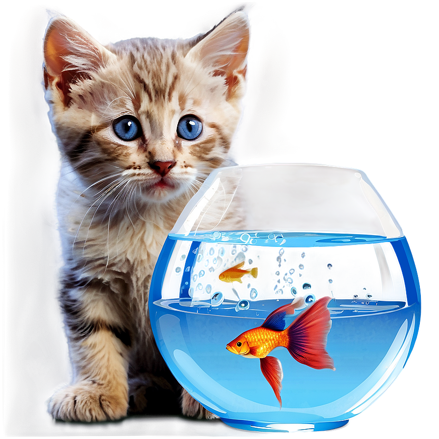 Kitten And Fishbowl Png Gqr69