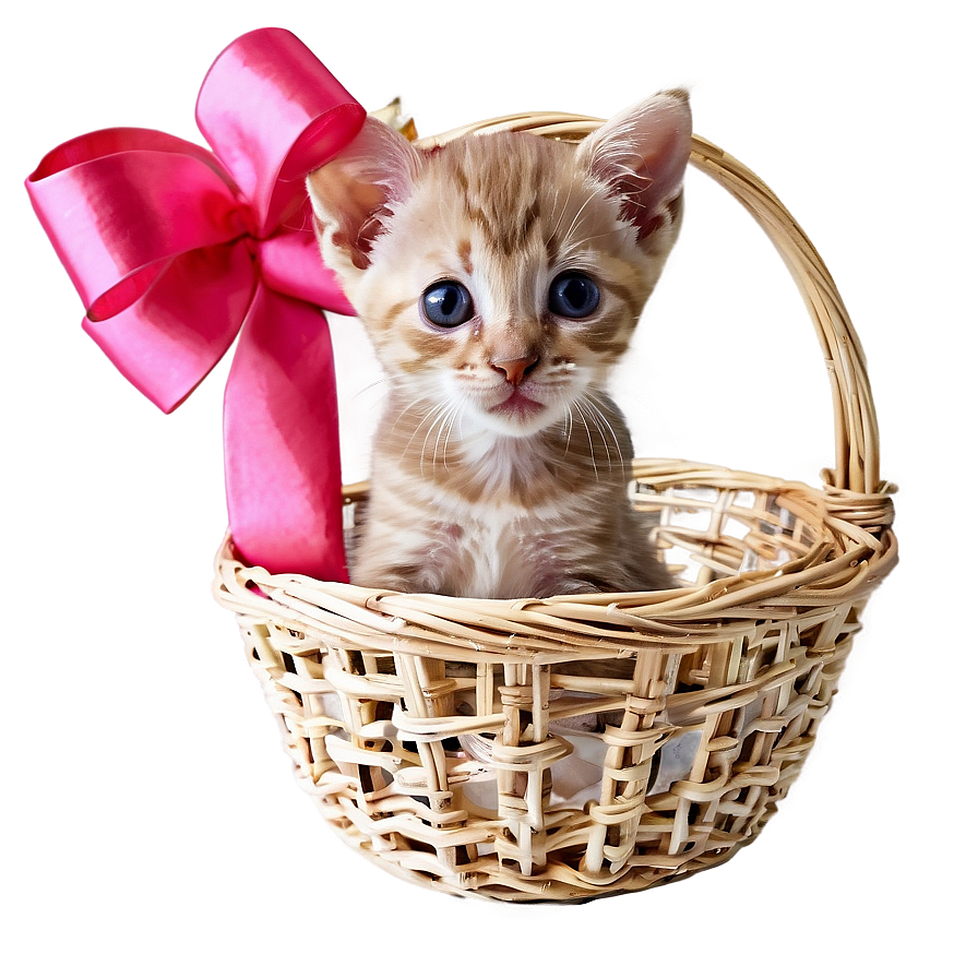 Kitten In Basket Png 05232024