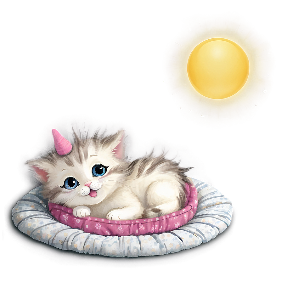 Kitten In Bed Png 24