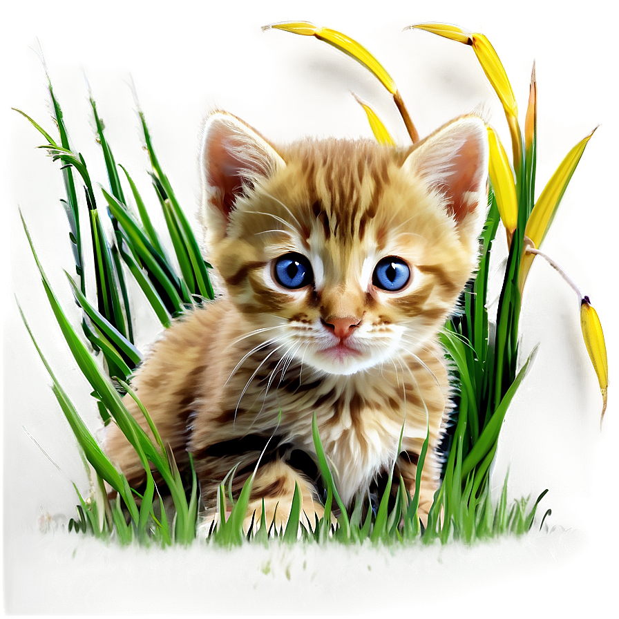 Kitten In Grass Png 26