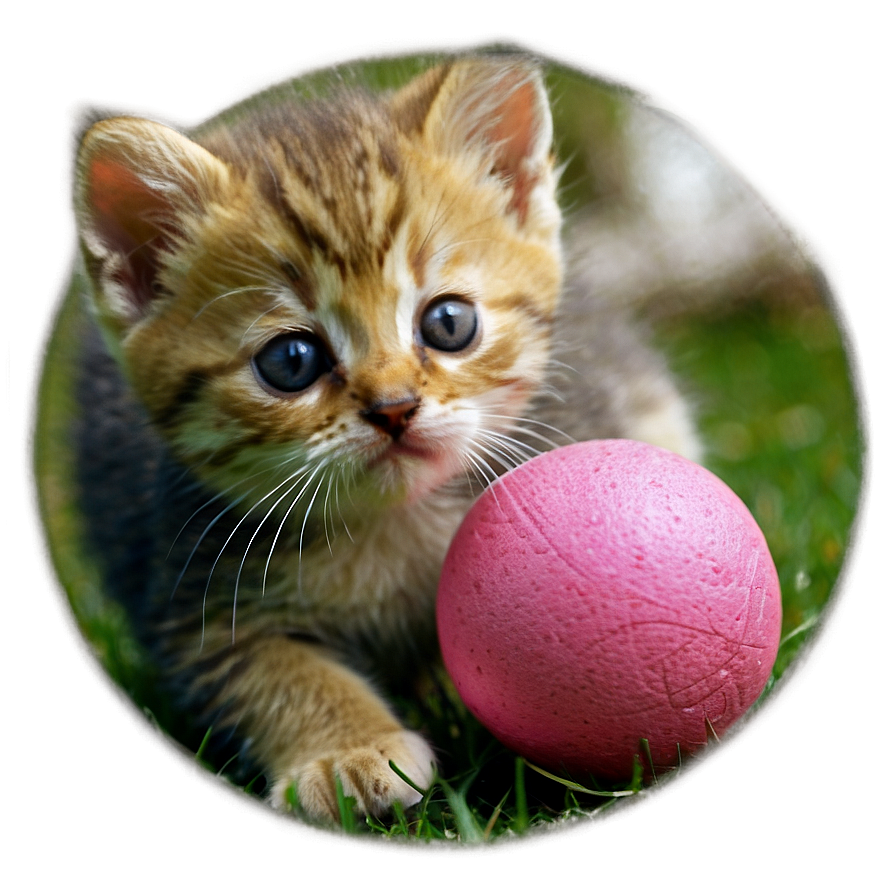 Kitten With Ball Png Qkk73